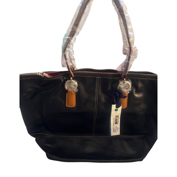 Dooney & Bourke O-Ring Shopper Black Leather Tote Bag NWT 5P832 BL $268 MSRP - Picture 4 of 15